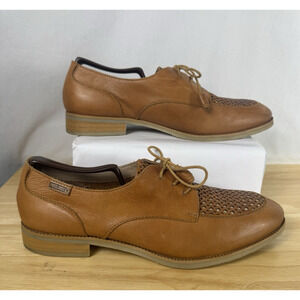 Pikolinos Men’s 42 Cognac Leather Suede Lace Up Oxford Shoes Brown Classic